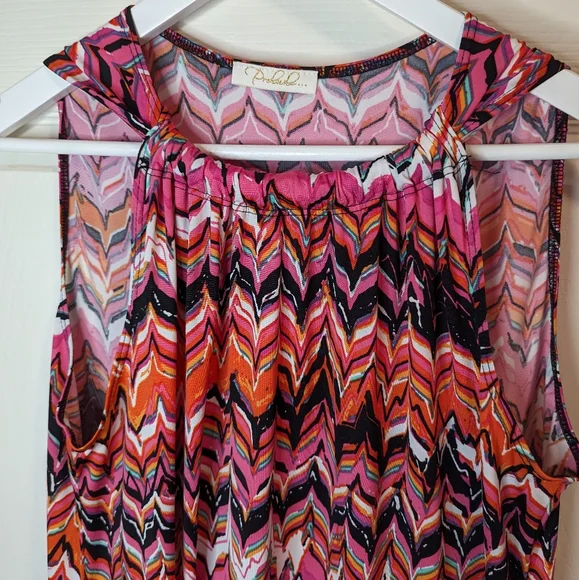 Dress bundle of 2 bright pink and blue colorful sleeveless Prelude size large - Picture 9 of 13